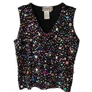 Joseph A Black Sequin Tank Top